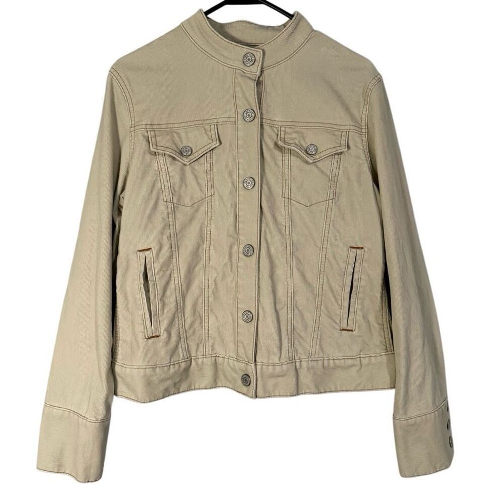 GAP Vintage 2003 Y2K Cream Corduroy Snap Button Jacket M